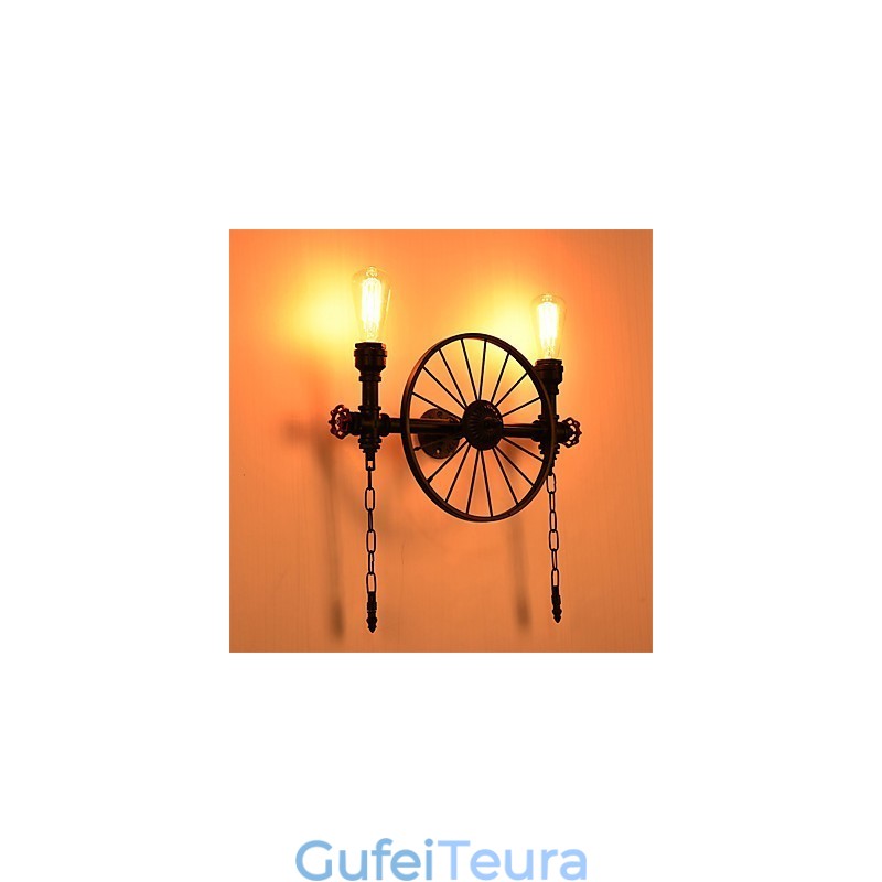 צינור תעשייתי וינטג' אורות קיר Creative Lights מסעדה בית קפה בר תאורת קישוט עם 2 אור צבוע בגימור