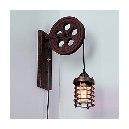 תעשייתי רטרו ברזל מנורת קיר Creative Personality Lift Pulley מנורת קיר תעשייתי רטרו ברזל מנורת קיר Creative Personality Lift Pulley מנורת קיר