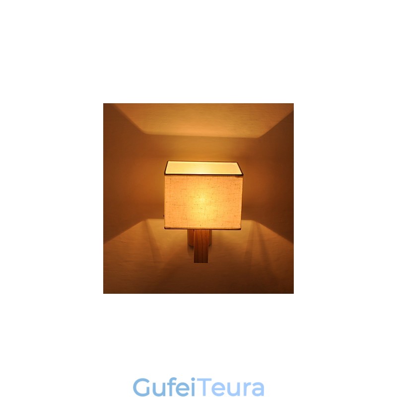 מנורת קיר פשוטה ליד המיטה מנורת שולחן עם גוון בד ועץ מלא לשידה חדר שינה סלון חדר תינוק