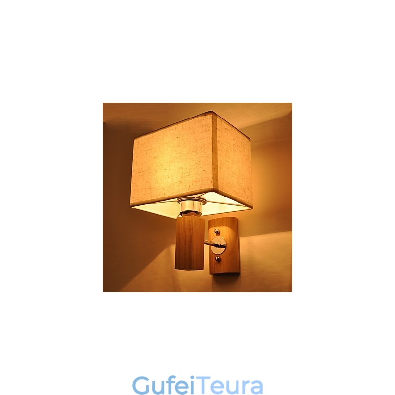 מנורת קיר פשוטה ליד המיטה מנורת שולחן עם גוון בד ועץ מלא לשידה חדר שינה סלון חדר תינוק