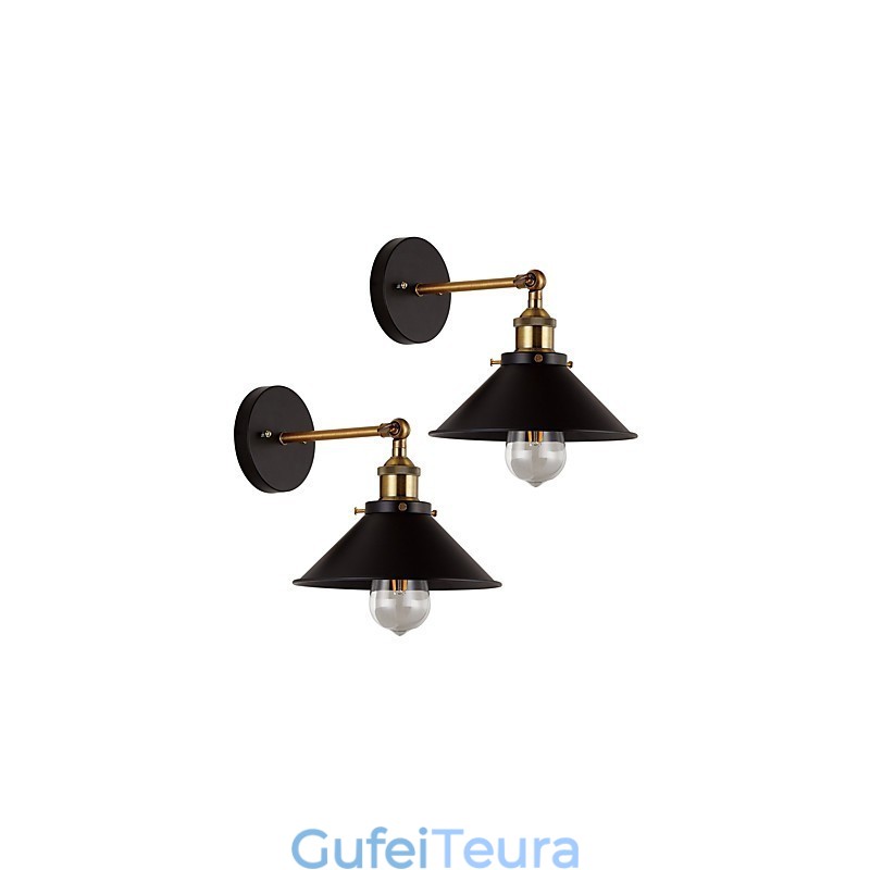 2 יחידות מתכת פמוטים קיר תעשייתי אור וינטג' אדיסון פשטות מנורת קפה קלאב בר תאורת