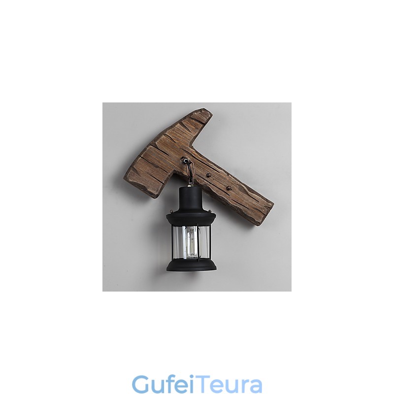 ראש יחיד תעשייתי בציר רטרו ציור מתכת עץ צבע מנורת קיר למסדרון בית מלון לקשט אור קיר