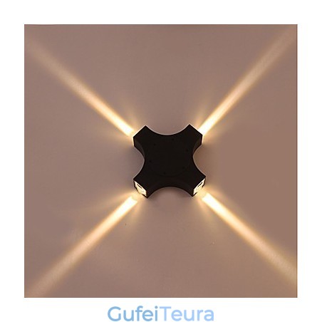 משולבת פשוט חידוש מדינה תכונה להגנת עיניים אור סביבתי פמוטים קיר צלב כוכב חיצוני עמיד למים מנורת קיר בחצר