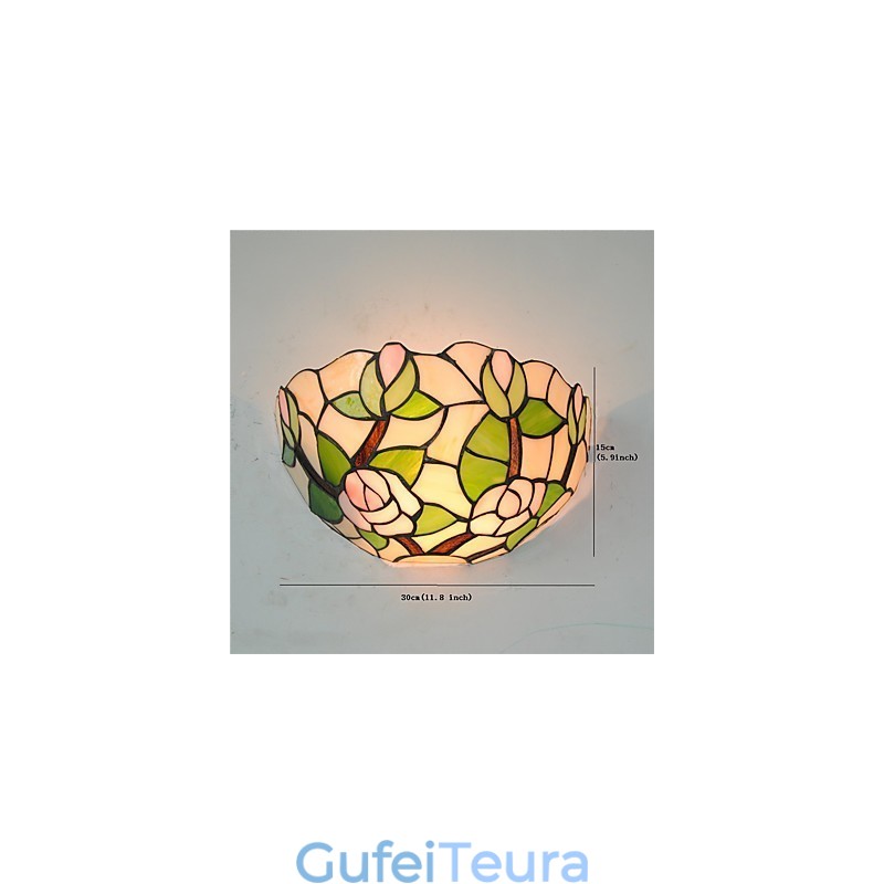 אורות קיר רטרו כפרי זכוכית הצללה סלון חדר שינה מסעדה בית קפה בר פמוטים קיר