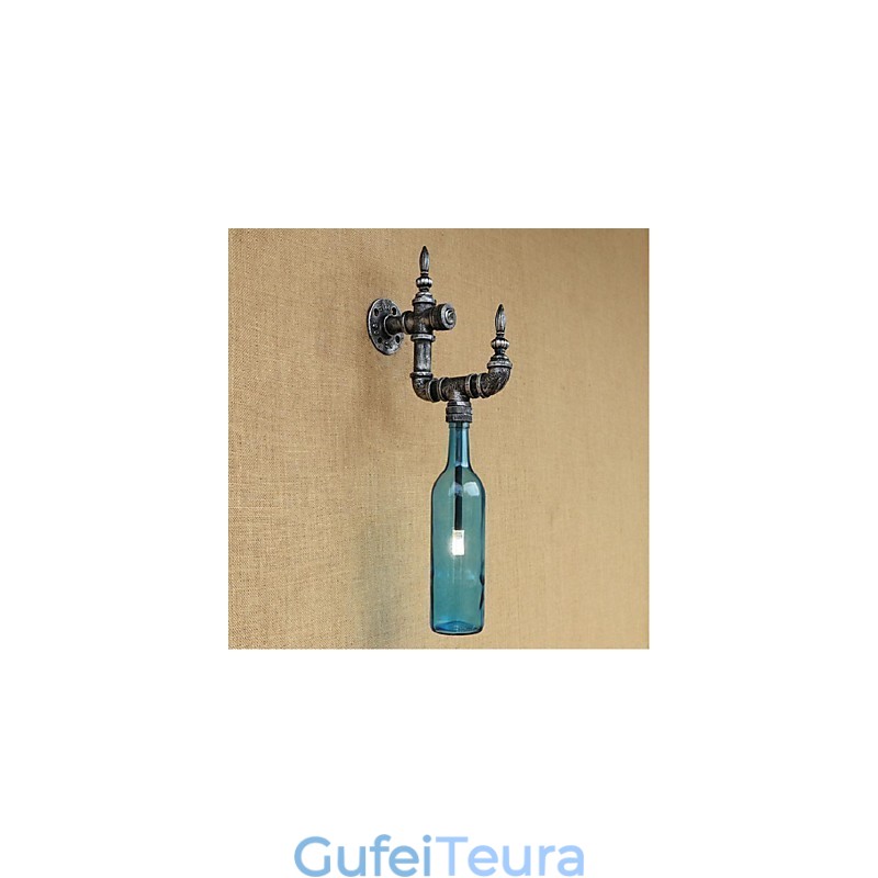 כפרי לודג' תכונה כסף עבור אור סביבתי פמוטי קיר פנס קיר