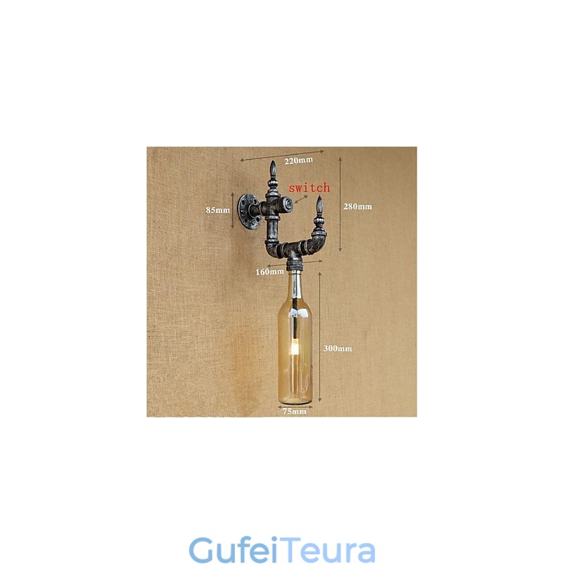 כפרי לודג' תכונה כסף עבור אור סביבתי פמוטי קיר פנס קיר