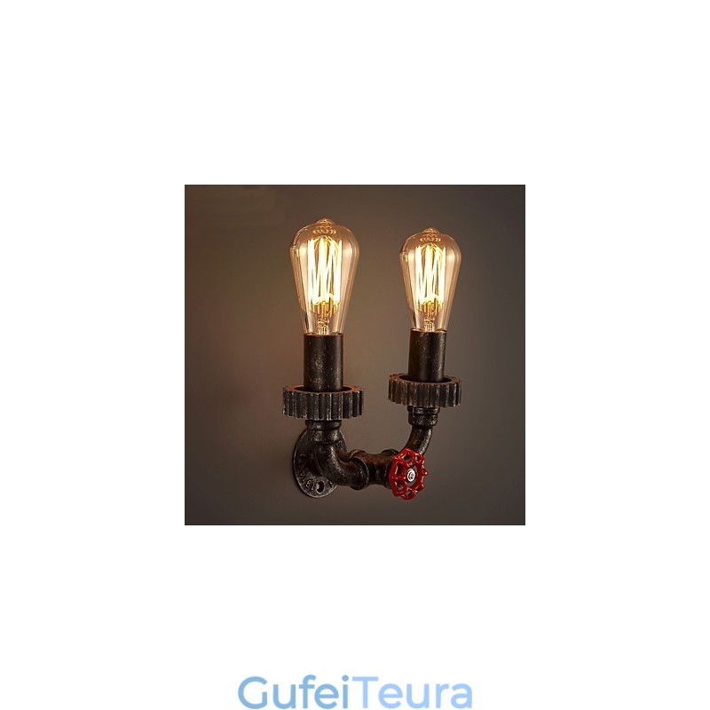 2 ראשים וינטג' תעשייתי מתכת אורות קיר מסעדה בית קפה בר תאורת קישוט