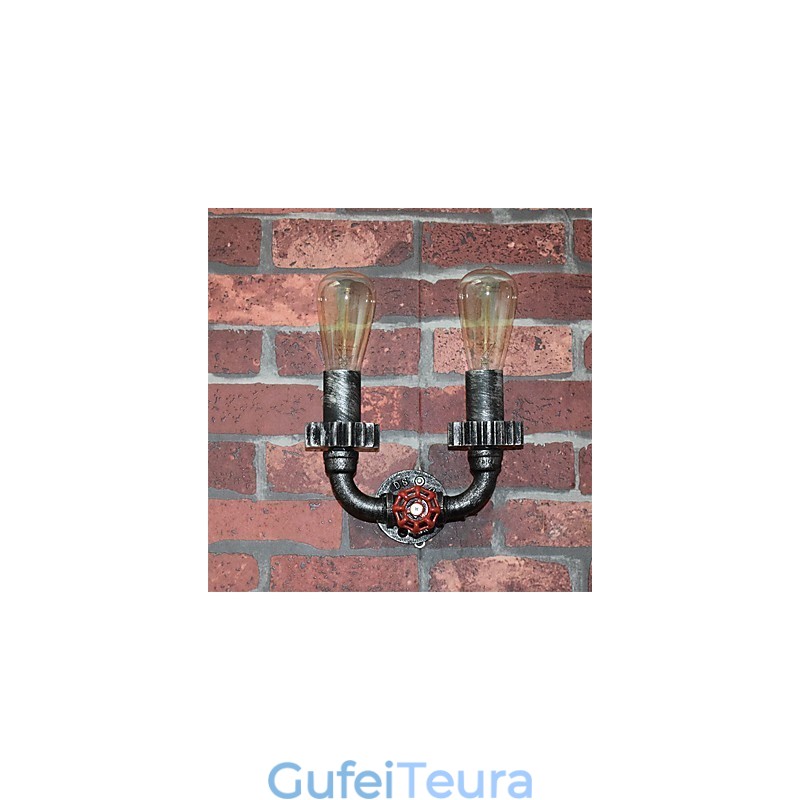 2 ראשים וינטג' תעשייתי מתכת אורות קיר מסעדה בית קפה בר תאורת קישוט