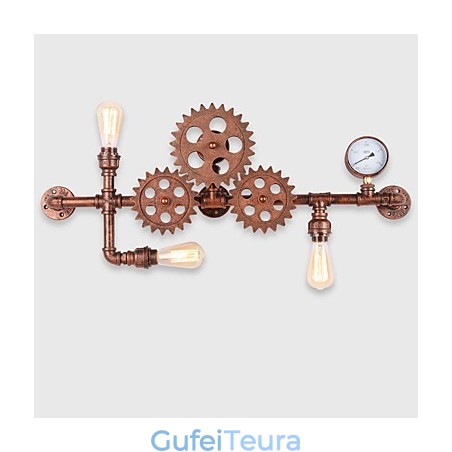 תאורת קיר צינור תעשייתי וינטג' צורת גב עץ אורות יצירתיים ניתנים להסתובבות מסעדה בית קפה בר תאורת קישוט