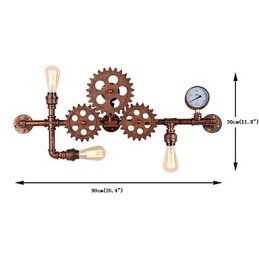 תאורת קיר צינור תעשייתי וינטג' צורת גב עץ אורות יצירתיים ניתנים להסתובבות מסעדה בית קפה בר תאורת קישוט