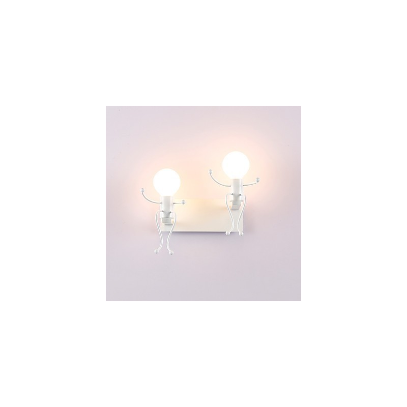 צורת רובוט וינטג' מתכת תעשייתי לופט כפרי קיר פמוט בר קפה כניסה מסדרון מנורת קיר שחור לבן אופציונלי