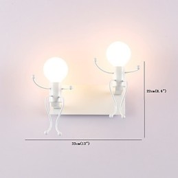 צורת רובוט וינטג' מתכת תעשייתי לופט כפרי קיר פמוט בר קפה כניסה מסדרון מנורת קיר שחור לבן אופציונלי