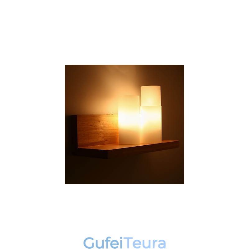 פמוטי עץ 3 אורות קאנטרי