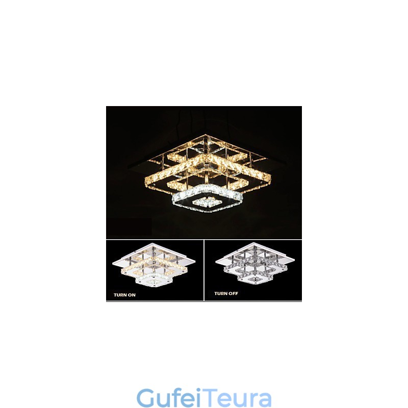 מנורות תקרת קריסטל Flush Mount Clear או Amber K9 ל-CE Indoor