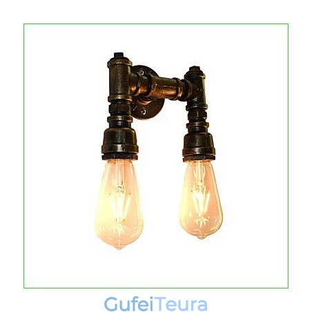 כפרי לודג' מסורתי קלאסי עתיק פליז תכונה עבור אור סביבתי קיר פמוטים קיר אור