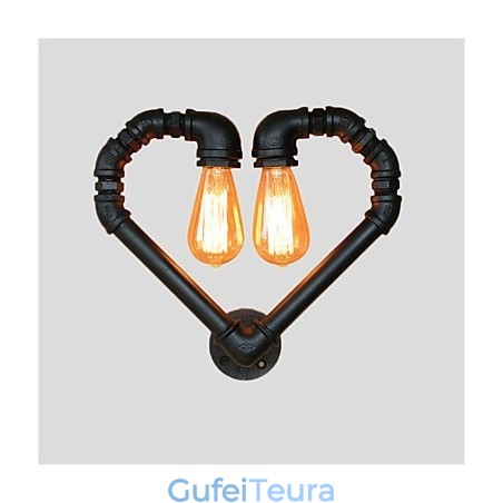 צינור מים וינטג' אוהב לב יצירתי אורות קיר סלון תעשייתי מסעדה ברים בית קפה קישוט פמוטי קיר