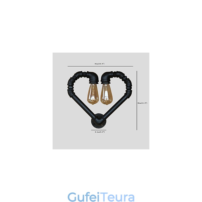 צינור מים וינטג' אוהב לב יצירתי אורות קיר סלון תעשייתי מסעדה ברים בית קפה קישוט פמוטי קיר