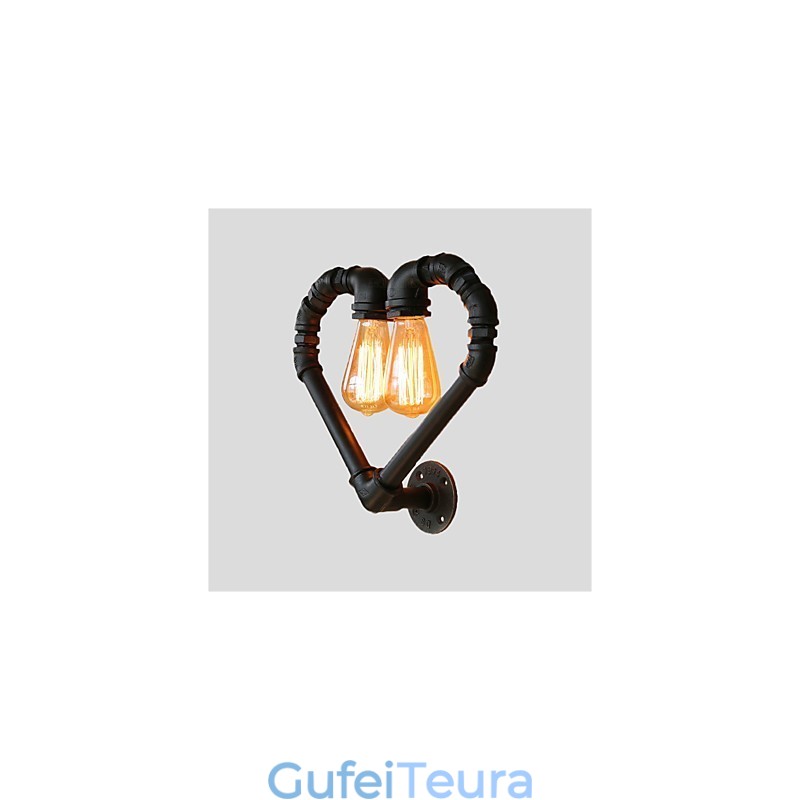 צינור מים וינטג' אוהב לב יצירתי אורות קיר סלון תעשייתי מסעדה ברים בית קפה קישוט פמוטי קיר