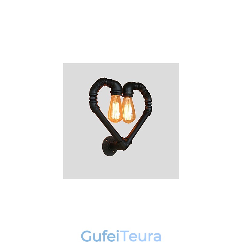 צינור מים וינטג' אוהב לב יצירתי אורות קיר סלון תעשייתי מסעדה ברים בית קפה קישוט פמוטי קיר