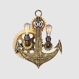 תאורת קיר תעשייתית וינטג' צורת ציוד עץ יצירתי להסתובב אורות מסעדה בית קפה בר תאורת קישוט