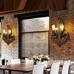 תאורת קיר תעשייתית וינטג' צורת ציוד עץ יצירתי להסתובב אורות מסעדה בית קפה בר תאורת קישוט