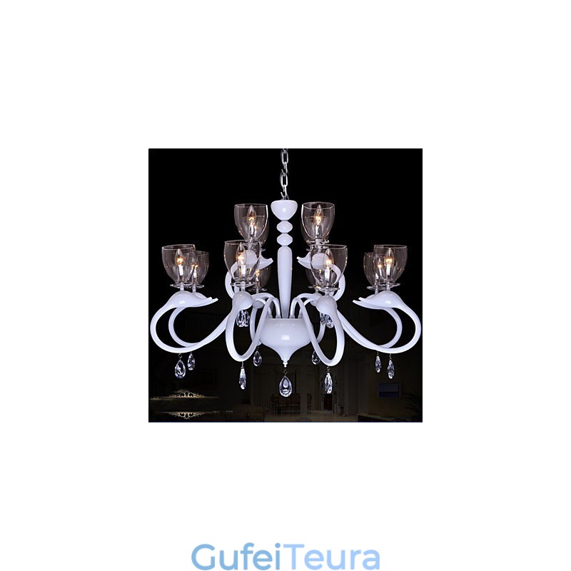 סגנון אירופאי קריסטל Droplight אינדיבידואליות Creative Swan 12 Light Chandelier