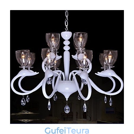 סגנון אירופאי קריסטל Droplight אינדיבידואליות Creative Swan 12 Light Chandelier