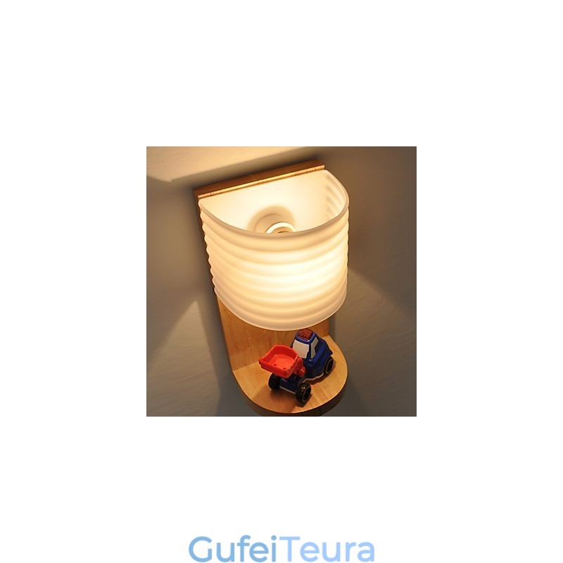 מנורת קיר פשוטה ליד המיטה מנורת שולחן כתיבה עם הצללה זכוכית ועץ מלא לשידה חדר שינה סלון חדר תינוק חדר תינוק מכללת מעונות שולחן קפה כונניות