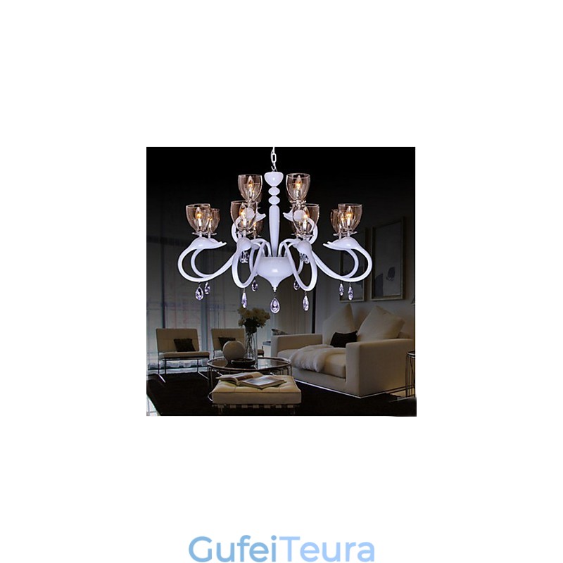 סגנון אירופאי קריסטל Droplight אינדיבידואליות Creative Swan 12 Light Chandelier