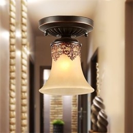 נברשת תליון אור מסורתי קלאסי כפרי לודג' וינטג' רטרו לנטרן אוכל