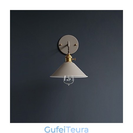 בגודל מיני פשוט ראש תעשייתי נורות קיר מנורת קיר בציר רטרו כפר מתכת מתכת קיר פמוט גוף מנורת קיר מעבר