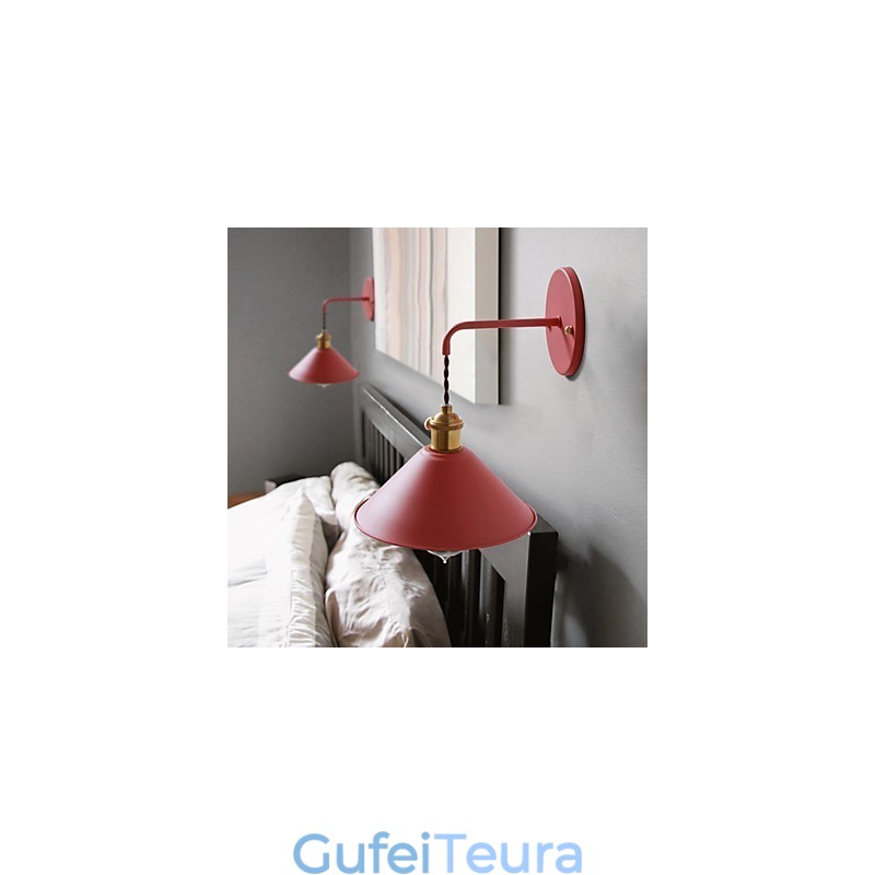 בגודל מיני פשוט ראש תעשייתי נורות קיר מנורת קיר בציר רטרו כפר מתכת מתכת קיר פמוט גוף מנורת קיר מעבר