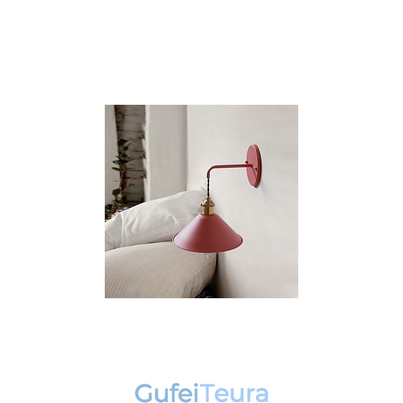 בגודל מיני פשוט ראש תעשייתי נורות קיר מנורת קיר בציר רטרו כפר מתכת מתכת קיר פמוט גוף מנורת קיר מעבר