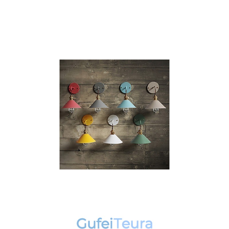 בגודל מיני פשוט ראש תעשייתי נורות קיר מנורת קיר בציר רטרו כפר מתכת מתכת קיר פמוט גוף מנורת קיר מעבר