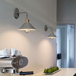 בגודל מיני פשוט ראש תעשייתי נורות קיר מנורת קיר בציר רטרו כפר מתכת מתכת קיר פמוט גוף מנורת קיר מעבר