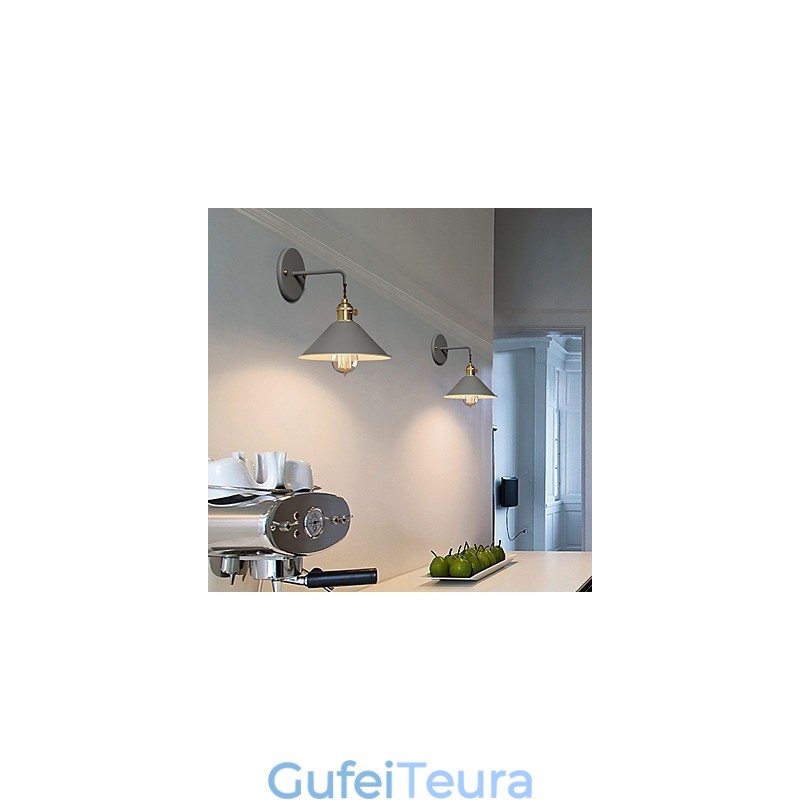 בגודל מיני פשוט ראש תעשייתי נורות קיר מנורת קיר בציר רטרו כפר מתכת מתכת קיר פמוט גוף מנורת קיר מעבר