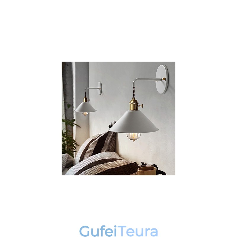 בגודל מיני פשוט ראש תעשייתי נורות קיר מנורת קיר בציר רטרו כפר מתכת מתכת קיר פמוט גוף מנורת קיר מעבר
