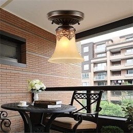 נברשת תליון אור מסורתי קלאסי כפרי לודג' וינטג' רטרו לנטרן אוכל