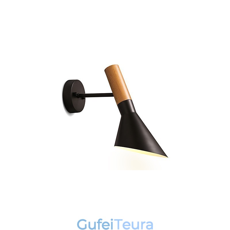 סגנון צפון אירופה עץ גרגר מתכת אורות קיר סלון מסעדה זווית אור מתכווננת