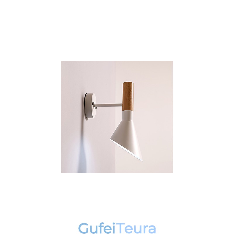 סגנון צפון אירופה עץ גרגר מתכת אורות קיר סלון מסעדה זווית אור מתכווננת