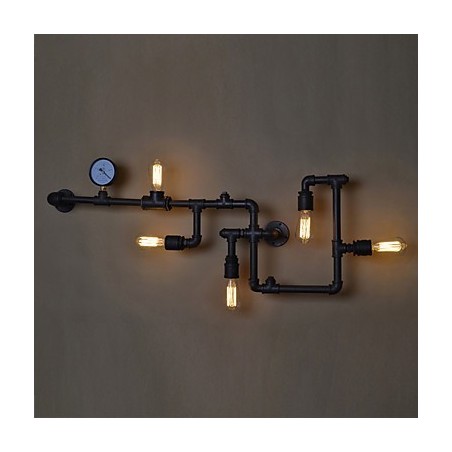 מנורות קיר תעשייתיות לופט מנורות קיר אדיסון עתיקות עם נורות מנורת קיר צינור וינטג' לתאורת סלון