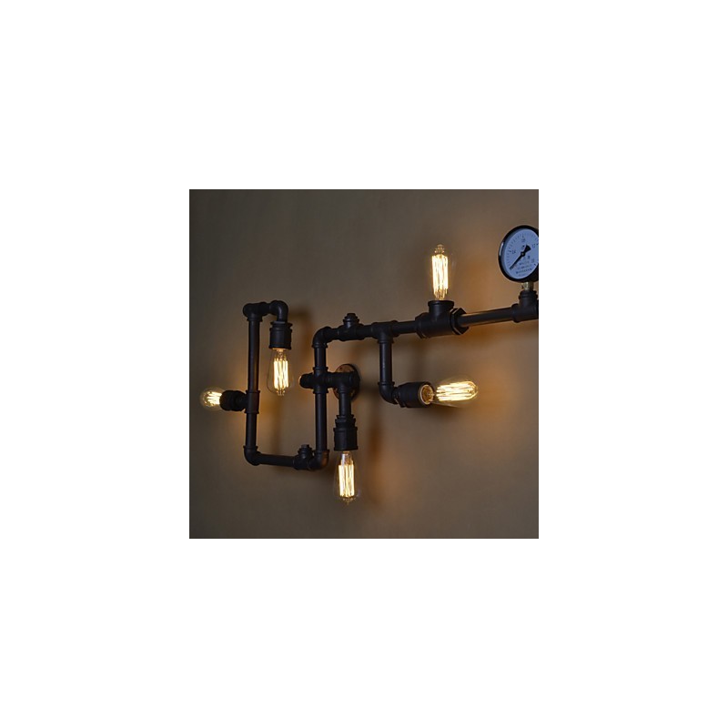 מנורות קיר תעשייתיות לופט מנורות קיר אדיסון עתיקות עם נורות מנורת קיר צינור וינטג' לתאורת סלון