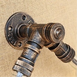 רטרו אמריקן כפר יצירתי תעשיית רוח מעצב בקבוק מים מנורת קיר קיר תכלת שקוף