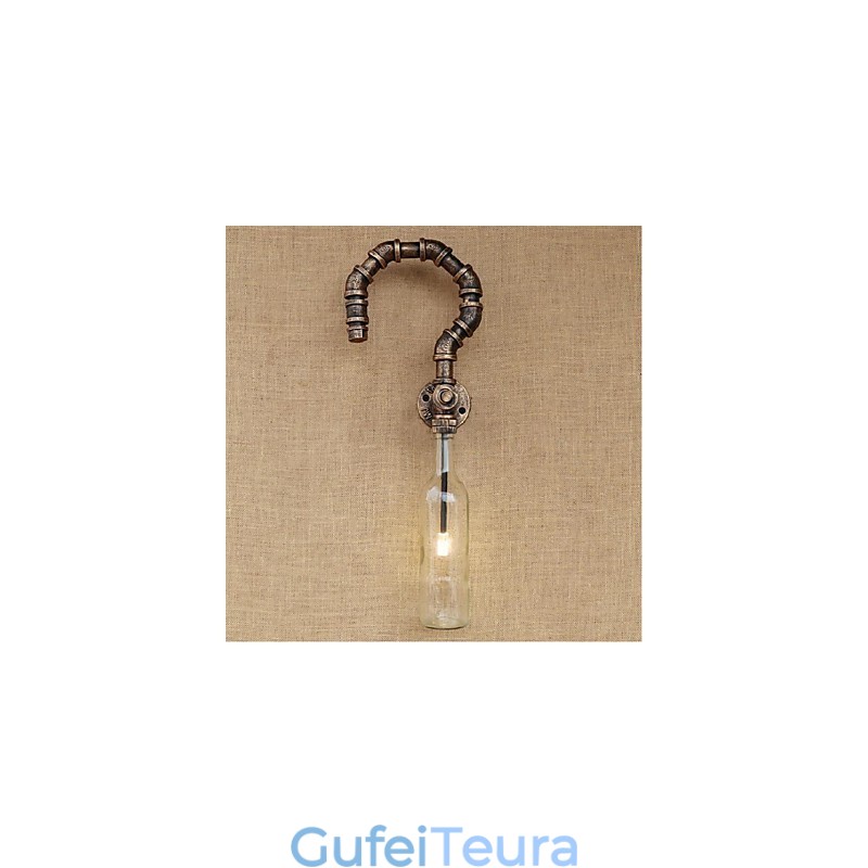 רטרו אמריקן כפר יצירתי תעשיית רוח מעצב בקבוק מים מנורת קיר אור