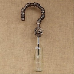 רטרו אמריקן כפר יצירתי תעשיית רוח מעצב בקבוק מים מנורת קיר אור