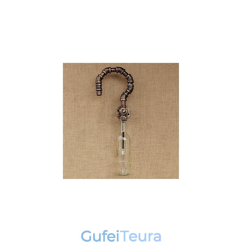 רטרו אמריקן כפר יצירתי תעשיית רוח מעצב בקבוק מים מנורת קיר אור