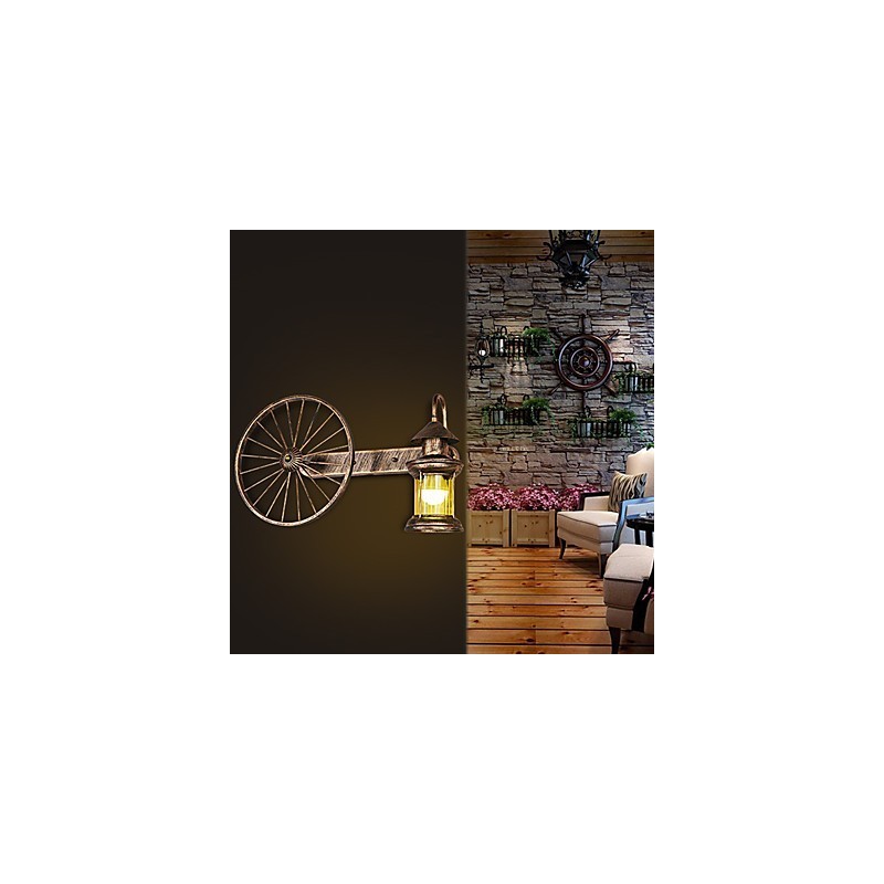 כפרי לודג' תכונת ציור עבור מיני סגנון Uplight קיר פמוטים קיר אור