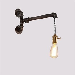 צינור תעשייתי וינטג' אורות קיר עם מתג Creative Lights תאורת קישוט למסעדה בית קפה בר עם גימור צבוע אחד