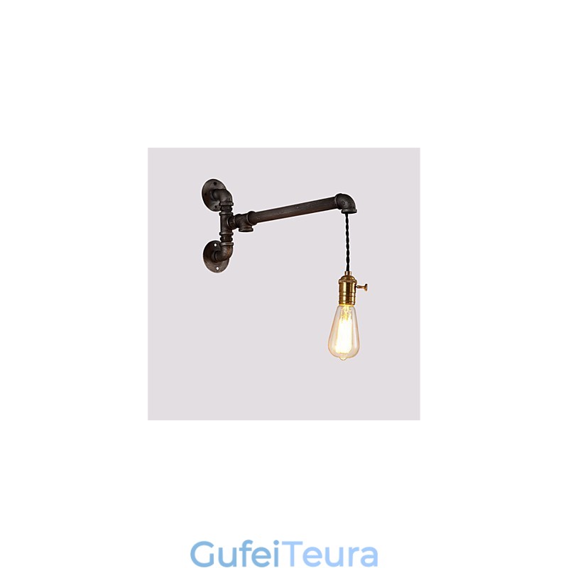 צינור תעשייתי וינטג' אורות קיר עם מתג Creative Lights תאורת קישוט למסעדה בית קפה בר עם גימור צבוע אחד