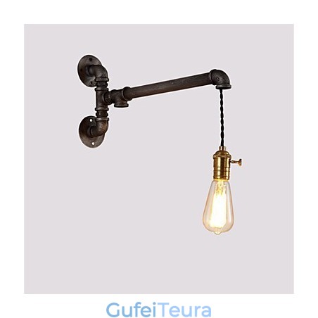 צינור תעשייתי וינטג' אורות קיר עם מתג Creative Lights תאורת קישוט למסעדה בית קפה בר עם גימור צבוע אחד צינור תעשייתי וינטג' אורות קיר עם מתג Creative Lights תאורת קישוט למסעדה בית קפה בר עם גימור צבוע אחד